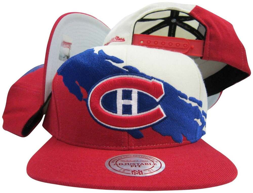 Mitchell & Ness Vintage Montreal Canadiens Paint Brush Adjustable Snapback Hat